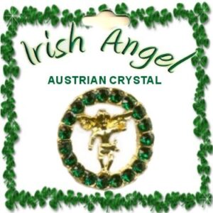 Irish Guardian Angel Eternity Lapel Pin With 19 Crystal Stones