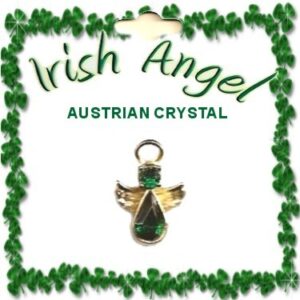 Irish Guardian Angel Lapel Pin With Crystal Stones