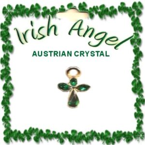 Irish Guardian Angel Lapel Card With Irish Color Crystals