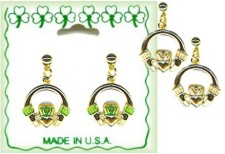 Irish Claddagh Dangle Pierced Earrings