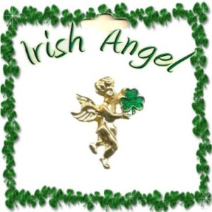 Irish Guardian Angel Pin With Shamrock