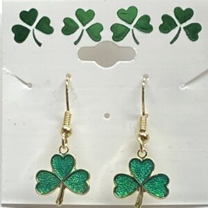 Irish Shamrock Dangle Earrings on "Fish hooks"