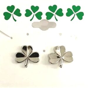 Irish Shamrock Pierced Earrings in Silver Plate
