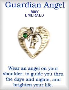 Guardian Angel Eternity Heart Birthstone Pins in 3 Dozen Display