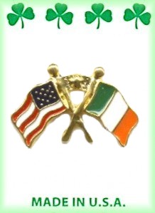 Irish & USA American Flag Pins in 3 Dozen Display