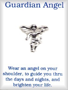 Guardian Angel Silver Plated Pins on 36 Piece Display