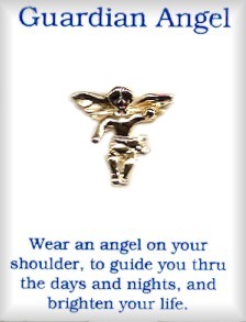 Guardian Angel Gold Plated Lapel Pins in 36 Piece Display