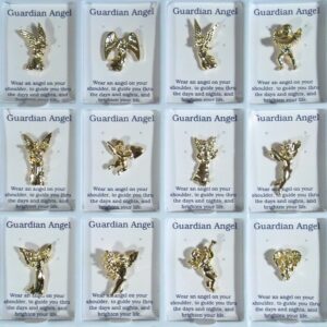 12 Assorted Guardian Angel Pins in 36 Piece Display