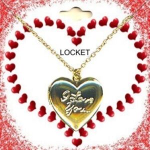 Valentine's Day & Love Photo Locket Necklace With "I Love You" Script