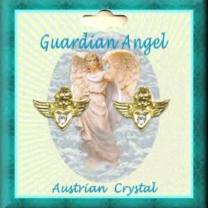 Guardian Angel Crystal Pierced Earrings