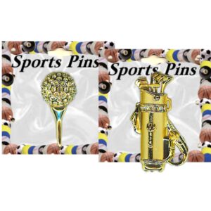 Golf Crystal Brooch Pins