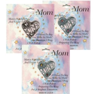 Mom  "MOTHER" Script Pin Assortment With Crystal Stones