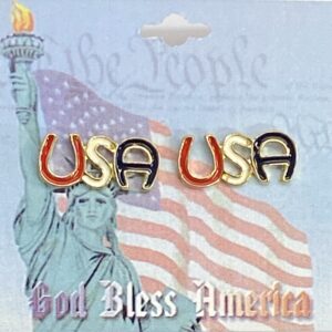 USA Script Pierced Earrings