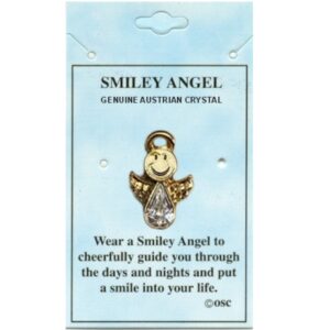 Smiley Angel Crystal Pin