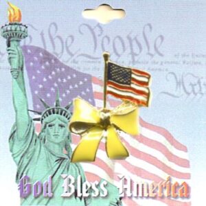 USA "Support Our Troops" Flag & Ribbon Pin