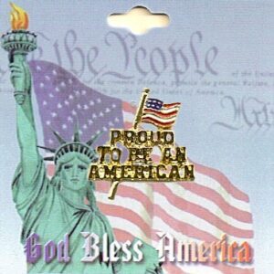 USA Proud to Be An American Lapel Pin With Flag