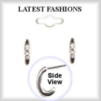 Hoop Earrings Silver Plated & Austrian Crystal Stones