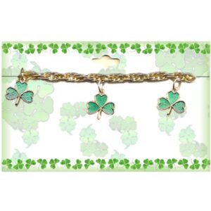 Irish Shamrock 3 Charm Bracelet