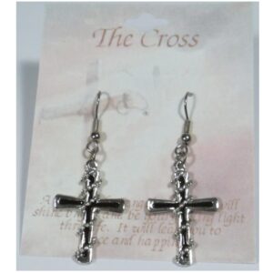 Cross Christian Dangle Pierced Earrings