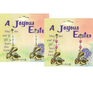 Easter Bunny Crystal Dangle Earrings