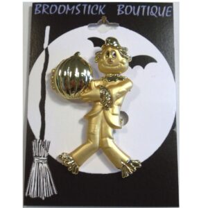 Halloween Scarecrow With Pumpkin Brooch Pins