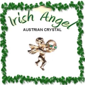 Irish Guardian Angel With Claddagh Lapel Pin