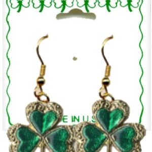 Irish Shamrock Dangle Pierced Earrings