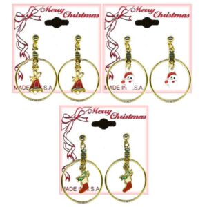 Christmas Eternity Dangle Pierced Earring Assortment