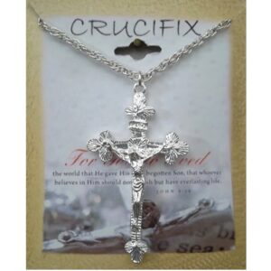 Crucifix Jesus on the Cross Necklace in Silver Plate