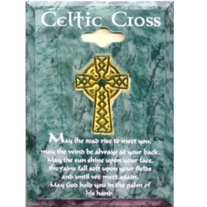 Irish Celtic Cross Crystal Lapel Pin
