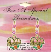 Grandma Crystal Dangle Pierced Earrings