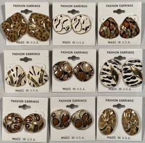 Tiger Print Style Pierced Earrings Assortment