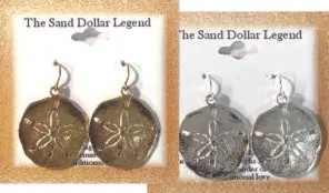 Sand Dollar Religious Dangle Pierced Earrings