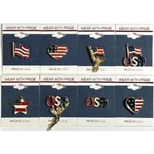 USA American Flag & Angel Lapel Pin Assortment