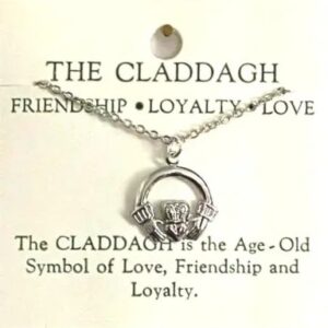 Irish Claddagh 18 Inch Necklace in Silver Plate
