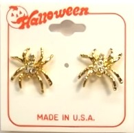 Halloween Spider Austrian Crystal Pierced Earrings