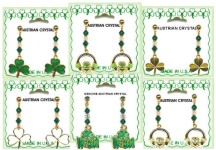 Irish Dangle Earrings Assortment With 6 Austrian Crystals