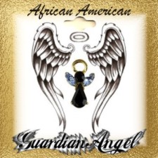 African American Guardian Angel Crystal Pins