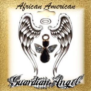 African American Guardian Angel Crystal Pins
