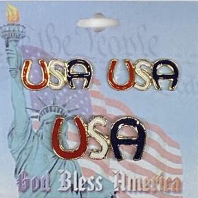 USA Pierced Earrings & Lapel Pin Sets