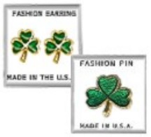 Irish Pierced Earrings & Lapel Pin Assortment in 3 Dozen Display