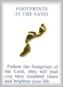 Footprints in the Sand Lapel Pins in 3 Dozen Displays