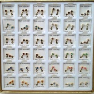 Birthstone Clip Earrings in 3 Dozen Display