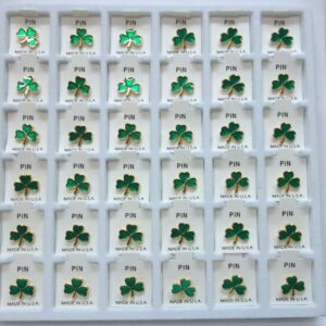 Irish Shamrock Lapel pins in 3 Dozen Display