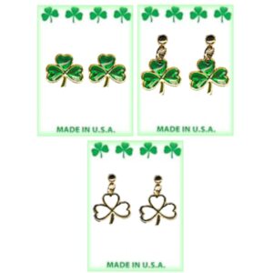 Irish Shamrock Earrings Assortment in 3 Dozen Display