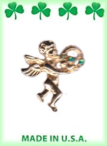 Irish Claddagh Guardian Angel Pins in 3 Dozen Display