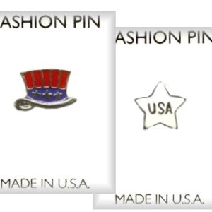 USA Star & Uncle Sam Hat Lapel Pin Assortment