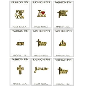 Jesus Religious Lapel Assortment in 3 Dozen Display