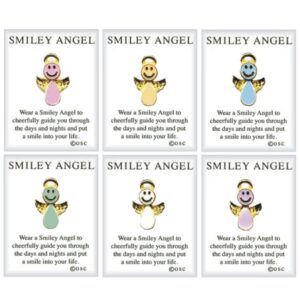 Smiley Angel Pastel Lapel Pins in 3 Dozen Display