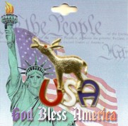 USA Democrat Donkey Lapel Pin With Crystal Stone